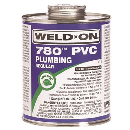 IPS Corporation Weld on 780 Regular-Bodied PVC Cement in Clear, 1/2 Pint