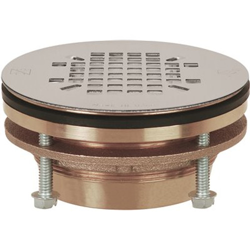 Sioux Chief JackRabbit 2 in. Brass Compression Jacking-Bolt Shower Drain with 4-1/4 in. Strainer