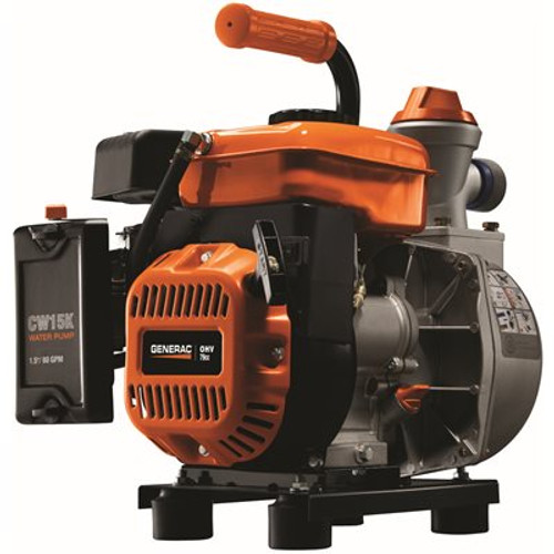 Generac 3 HP 1.5 in. Gas Powered Clean Water Pump with Hose Kit