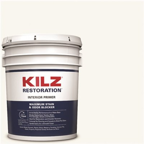 KILZ RESTORATION 5 Gal. White Interior Primer, Sealer, and Stain Blocker