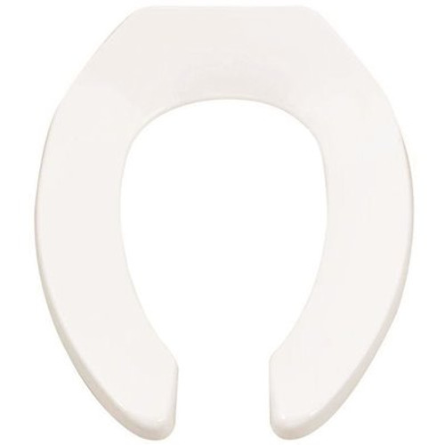 American Standard Commercial Elongated Open Front Toilet Seat Less Cover in White