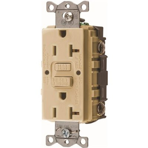 HUBBELL WIRING 20 Amp 125-Volt NEMA 5-20R Autoguard Commercial Standard GFCI Receptacle, Ivory