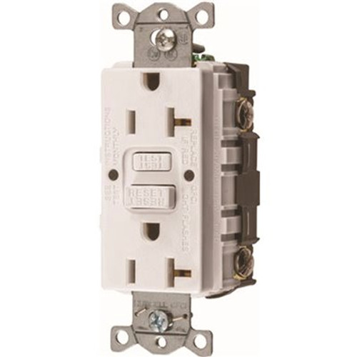 HUBBELL WIRING 20 Amp 125-Volt NEMA 5-20R Autoguard Commercial Standard GFCI Receptacle, White