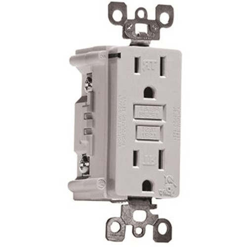 Leviton 15 Amp 125-Volt NEMA 5-15R SmartlockPro 2-Pole Tamper-Resistant Duplex GFCI Receptacle with LED, White