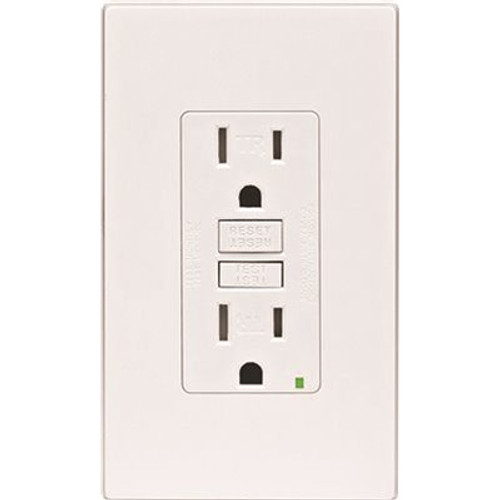 Leviton 15 Amp 125-Volt NEMA 5-15R SmartlockPro 2-Pole Tamper-Resistant Duplex GFCI Receptacle with LED, Ivory