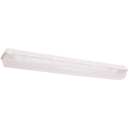 Hubbell Lighting 64-Watt Equivalent Integrated LED White Enclosed and Gasketed Garage / Canopy Light, 4000K, 0-10v Dimming