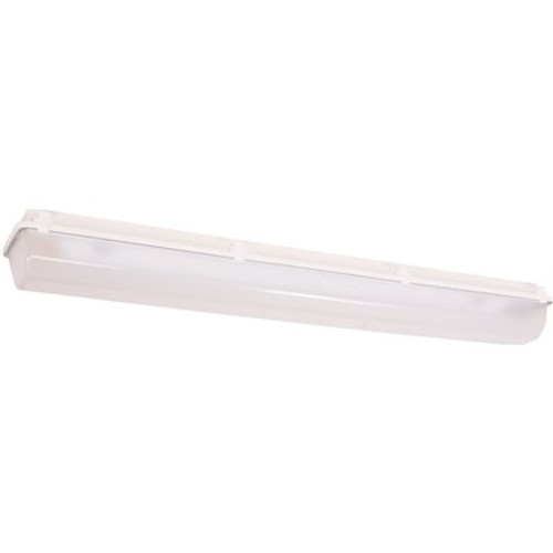 Hubbell Lighting 96-Watt Equivalent Integrated LED White Enclosed and Gasketed Garage / Canopy Light, 4000K, 0-10v Dimming