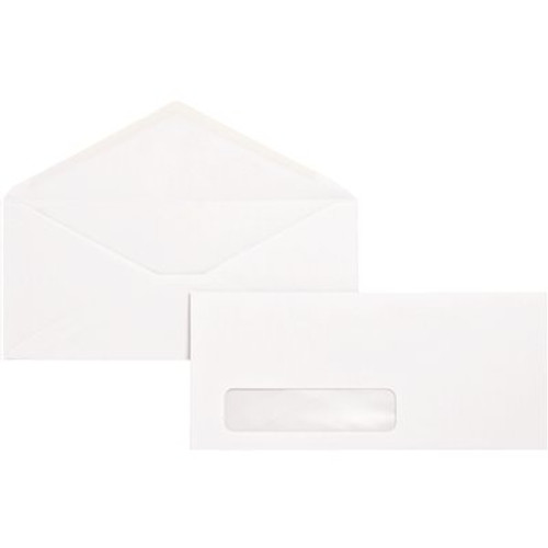 Business Source Number 10 4-1/8 in. x 9-1/2 in. Business Window Envelopes, White Wove (500 per Box)