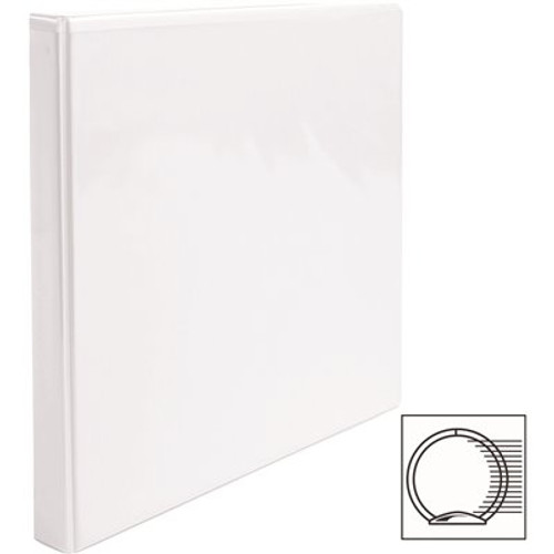 Business Source View Binder with 2 Inside Pockets 1/2 in. Capacity, White