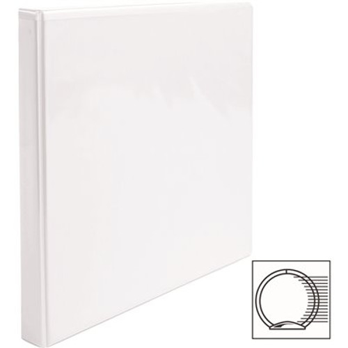 Business Source View Binder with 2 Inside Pockets 1/2 in. Capacity, White Business Source View Binder with 2 Inside Pockets 1/2 in. Capacity, White