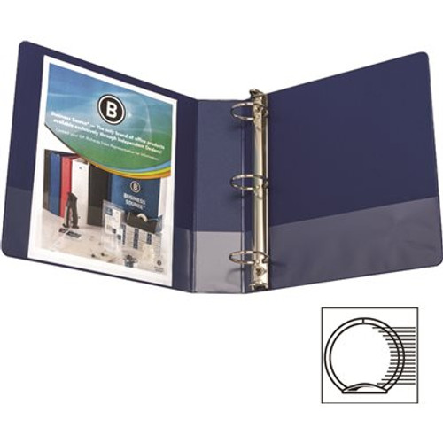 S.P. Richards Co. ROUND RING BINDER, WITH POCKETS, 2 IN., DARK BLUE