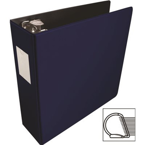 S.P. Richards Co. D-RING BINDER, WITH LABEL HOLDER, HEAVY-DUTY, 3 IN., BLUE