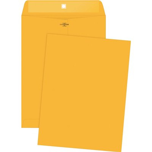 Business Source 28 lbs. 6 in. x 9 in. Clasp Envelopes Brown Kraft (100 per Box)