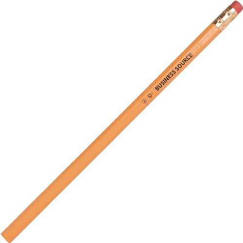 Business Source Number 2 Woodcase Lead Pencils, Yellow (12 per Pack)