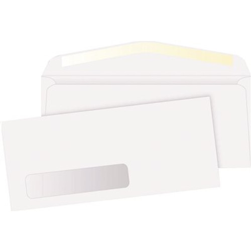 Business Source Number 10 4-1/8 in. x 9-1/2 in. Window Envelopes Side Seam, White (500 per Box)