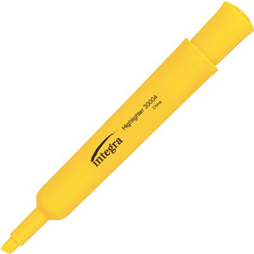 Integra Desk Highlighter, Chisel Tip, Fluorescent, Yellow (12 per Pack)