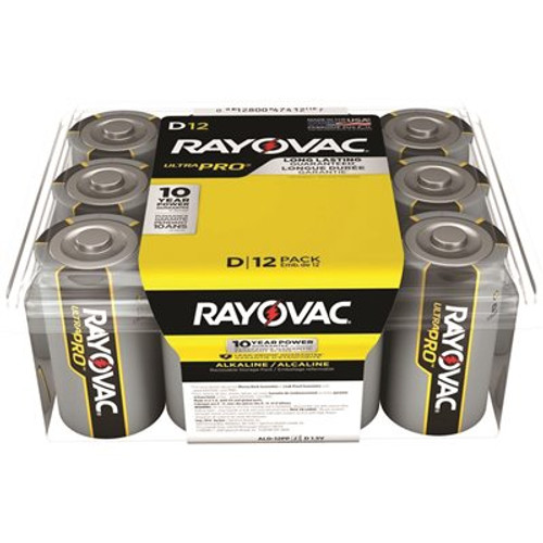 Rayovac Ultra Pro D Alkaline Batteries Contractor Pack (12-Pack)