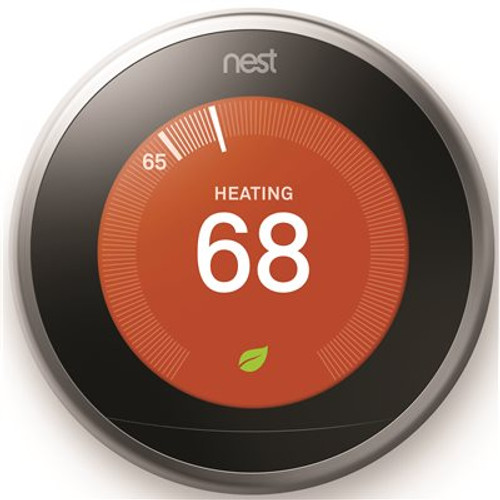 Google 3rd Generation Smart Learning 24-Days Wi-Fi Programmable Thermostat in Stainless Steel