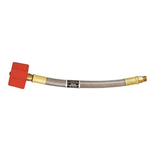 MEC High Capacity 1/4 in. Thermo SS Braided Pigtail 1/4 in. Inverted Flare x QCC 15 in. L