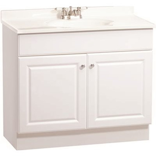 RSI HOME PRODUCTS 36 in. x 31 in. x 18 in. Richmond Bathroom Vanity Cabinet with Top with 2-Door in White