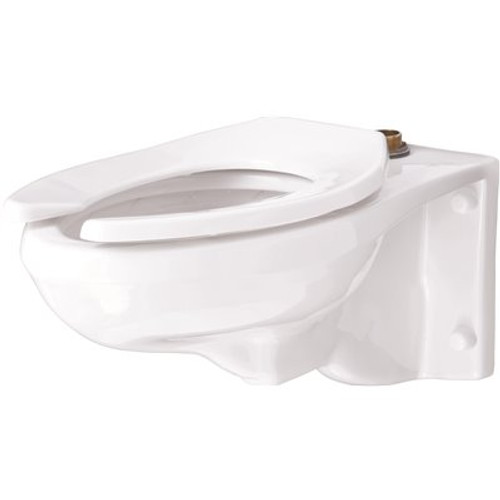 Gerber North Point 1.28/1.6 GPF Wall-Hung Elongated Toilet Bowl Only with Top Spud Flushometer in White