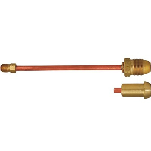 MEC Copper Pigtail, POL x 1/4 in. Male Inverted Flare, Long Nipple, 1/4 in. Tube Size, 48 in. L, 1-1/8 in. HEX Nut