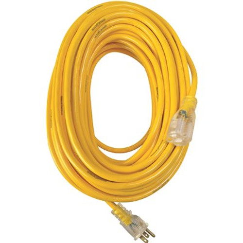 Yellow Jacket 100 ft. 12/3 SJTW Outdoor Heavy-Duty Extension Cord with Power Light Plug