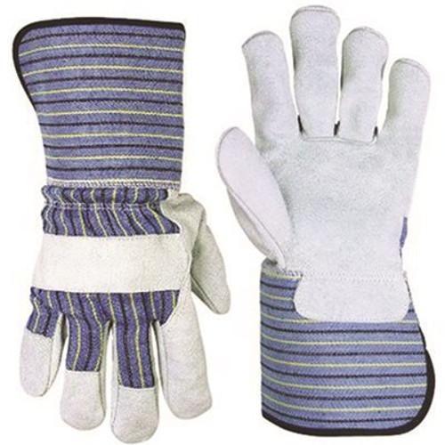 CLC Large Split Leather Palm Work Gloves with Extended 4.5 in. Safety Cuff