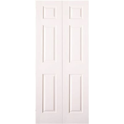 Masonite Bi-Fold 36 in. x 80 in. 6-Panel Door Prefinished Painted in White
