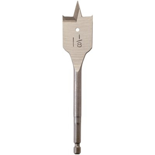 Milwaukee 1-1/8 in. x 6 in. High Speed Steel Flat Wood Boring Bit