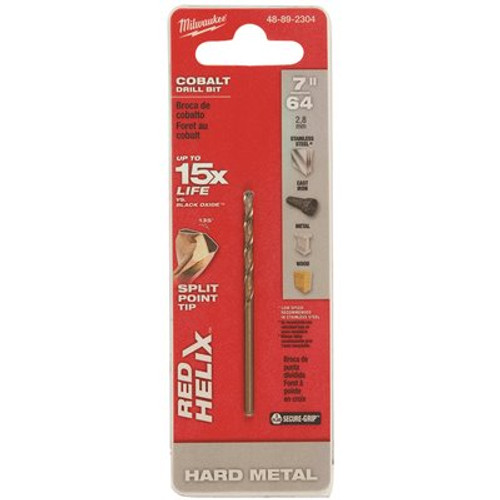 Milwaukee 7/64 in. Cobalt Red Helix Twist Drill Bit