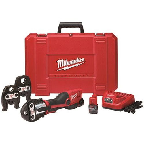 Milwaukee M12 12-Volt Lithium-Ion Force Logic Cordless Press Tool Kit (3 Jaws Included) with Two 1.5 Ah Battery and Hard Case