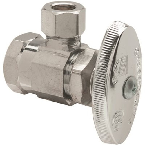 BrassCraft 1/2 in. FIP Inlet x 3/8 in. OD Compression Outlet Multi-Turn Angle Valve with Brass Stem