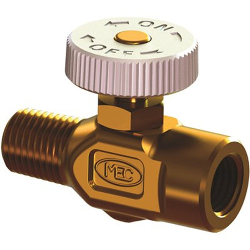 MEC 1/4 in. MNPT x 1/4 in. FNPT MEC Needle Valve, Bi-Directional Flow, Brass