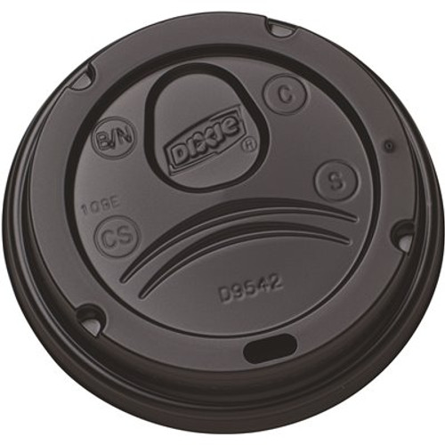 Dixie Dome Large, Black, Disposable Plastic Hot Cup Lids, (1,000 Lids per Case)