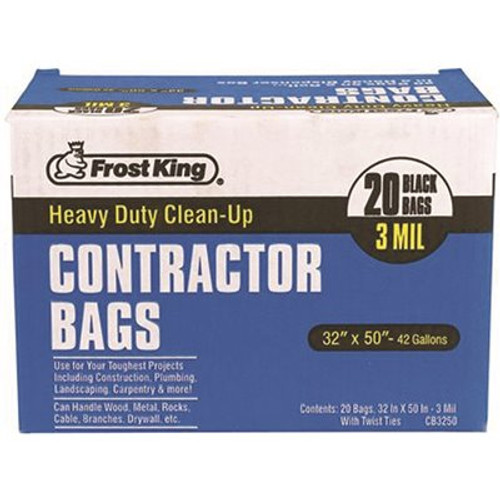 Frost King 42 Gal. 32 in. x 50 in. Contractor Black Recycling Bags (20-Count)
