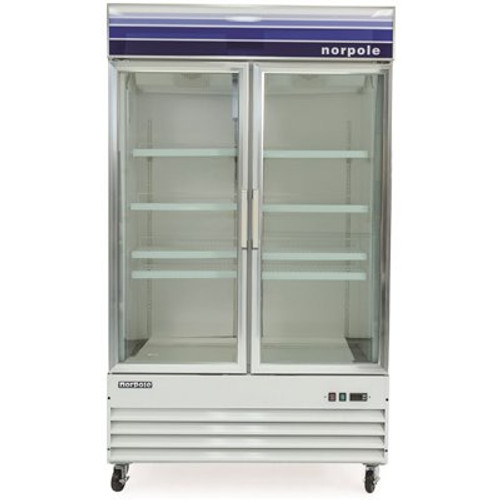 Norpole 29 cu. ft. Glass Door Reach-In Commercial Merchandiser Upright Freezer in White