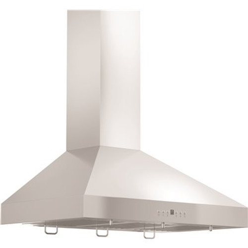 ZLINE Kitchen and Bath 48" Convertible Vent Wall Mount Range Hood in Stainless Steel with Crown Molding