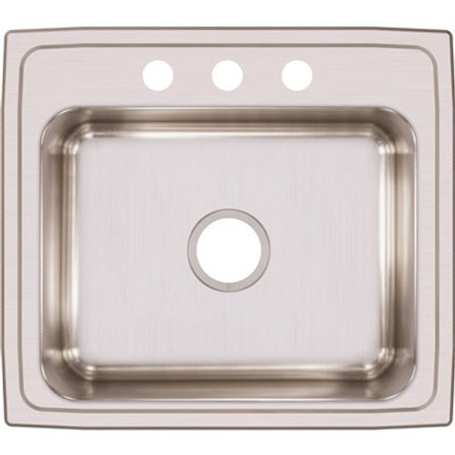 Elkay Lustertone Drop-In Stainless Steel 22 in. 3-Hole Single Bowl Kitchen Sink