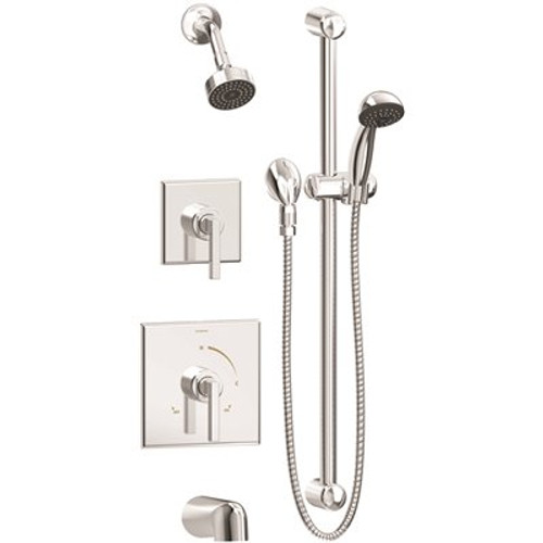 Symmons Duro 2-Handle Tub and 1-Spray Shower Trim Kit with Hand Shower in Polished Chrome (Valves not Included)