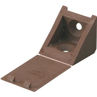 Screw-On Plastic Connector and Stabilizer for Corners and Edges, Brown (50-Pack)