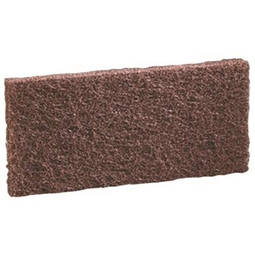 3M 4.625 in. x 10 in. Brown Scrub-n-Strip Pad