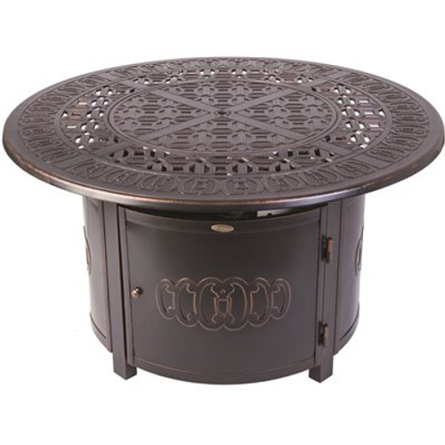 Fire Sense Dynasty 44 in. x 24 in. Round Aluminum LPG Fire Pit
