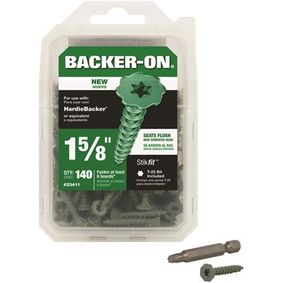 Backer-On #9 x 1-5/8 in. Serrated Flat Head Star Drive Cement Board Screws (140-Pack)