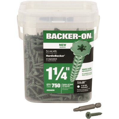 Backer-On #9 x 1-1/4 in. Serrated Flat Head Star Drive Cement Board Screws (750-Pack)