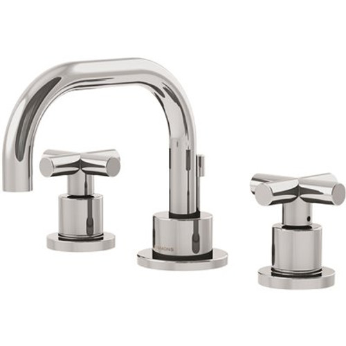 Symmons Dia 8 in. Widespread 2-Handle Low-Arc Bathroom Faucet with Cross Handles in Chrome Symmons Dia 8 in. Widespread 2-Handle Low-Arc Bathroom Faucet with Cross Handles in Chrome