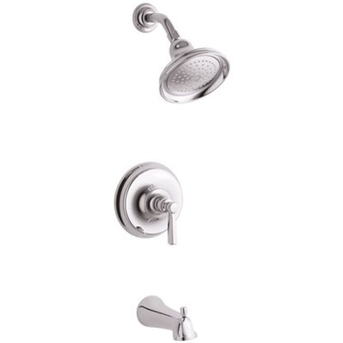 KOHLER Bancroft 1-Handle 1-Spray 2.5 GPM Tub and Shower Faucet with Metal Lever in Polished Chrome (Valve Not Included)