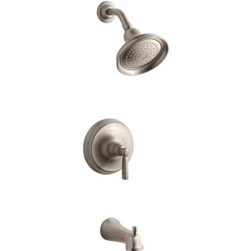 KOHLER Bancroft 1-Handle 1-Spray Tub and Shower Faucet with Metal Lever Handle in Vibrant Brushed Nickel (Valve Not Included)