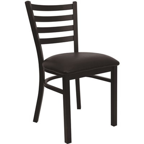 Flash Furniture Hercules Series Black Ladder Back Metal Restaurant Chair with Black Vinyl Seat Flash Furniture Hercules Series Black Ladder Back Metal Restaurant Chair with Black Vinyl Seat