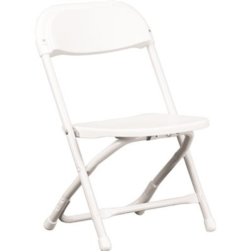 Flash Furniture Kids White Plastic Folding Chair